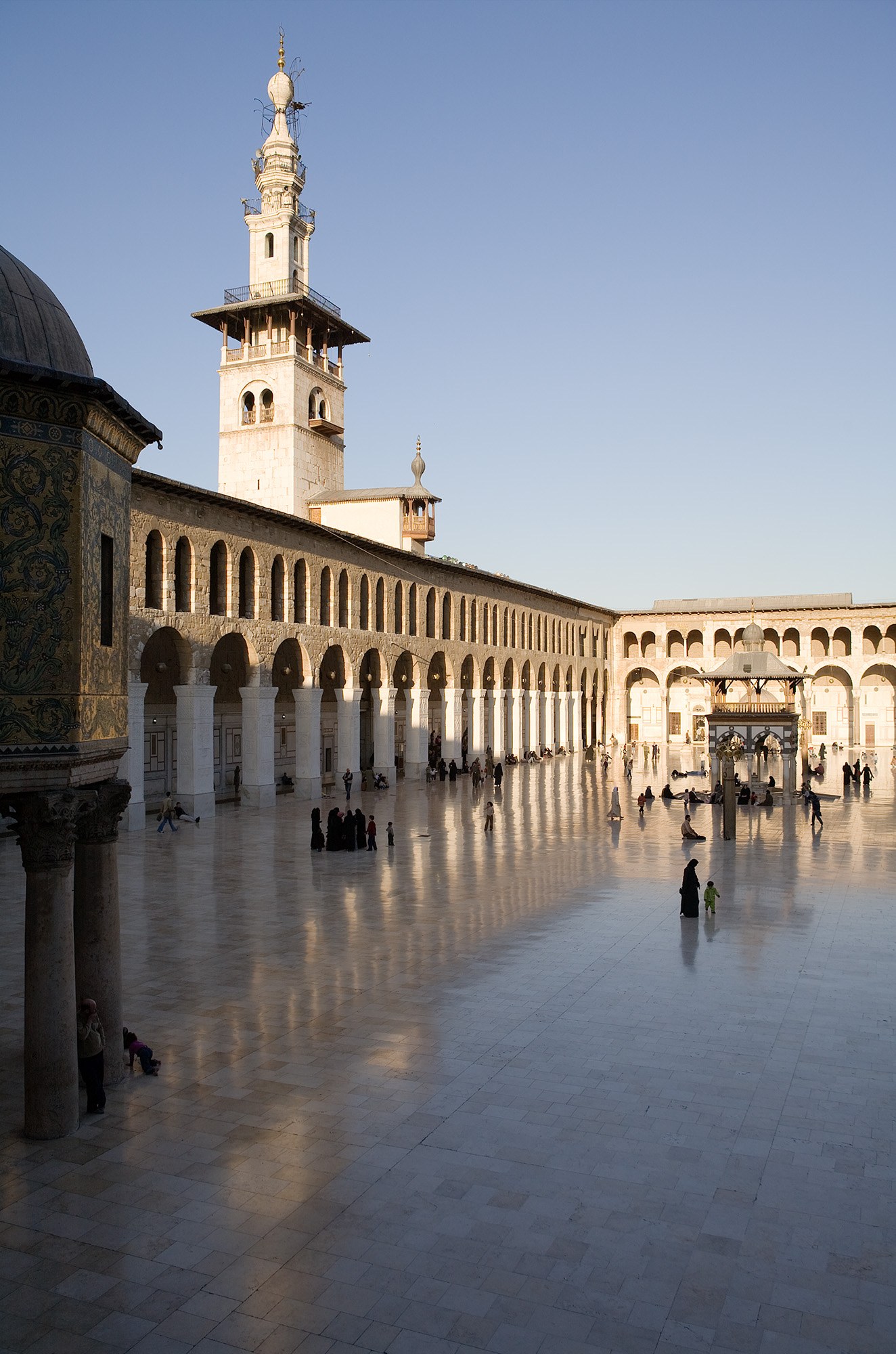 Sahat al-Haram from 12m scaffolding in West Riwaq Sahn. Photographs from the Masjid al-Umawwi, Damascus.