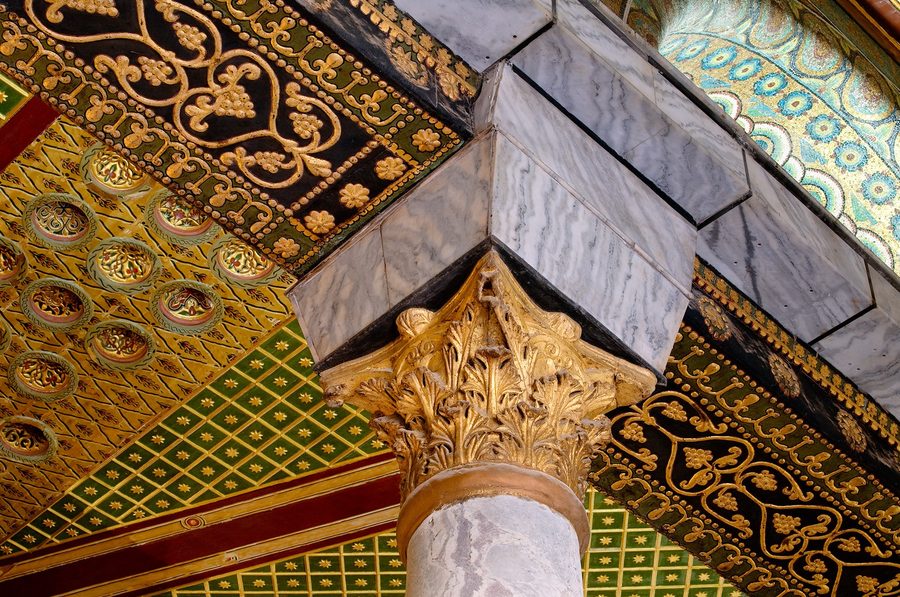 Gilded Capital and Tie Beam